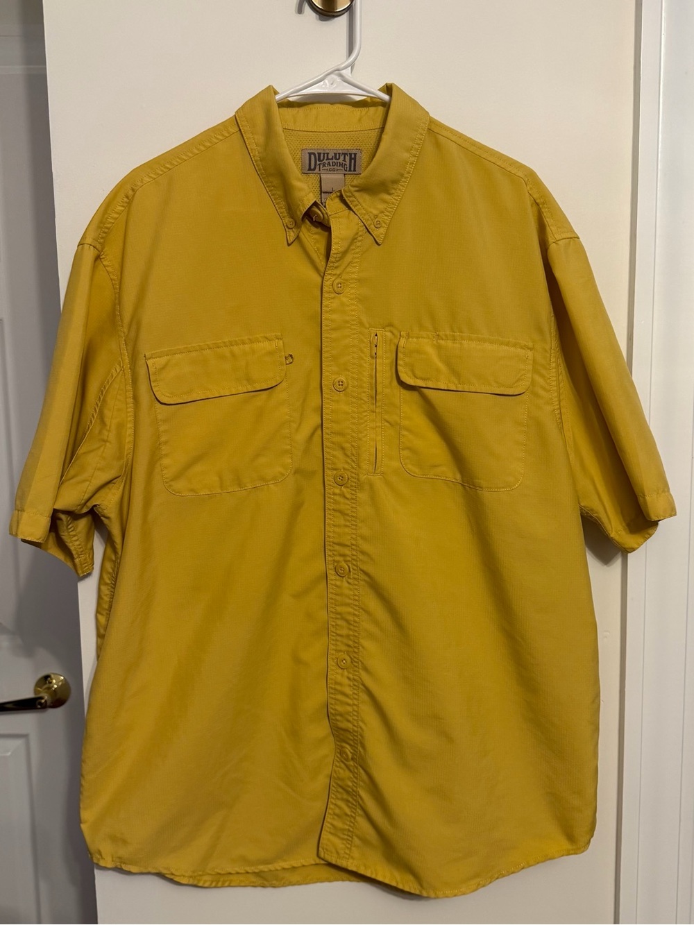 Duluth Trading Co Short-Sleeve Button-Down Shirt in Mustard